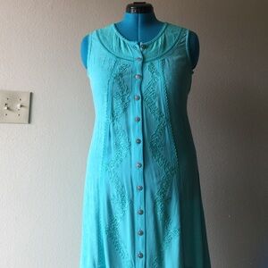 Vicki Wayne Aqua Green Sleeveless Dress